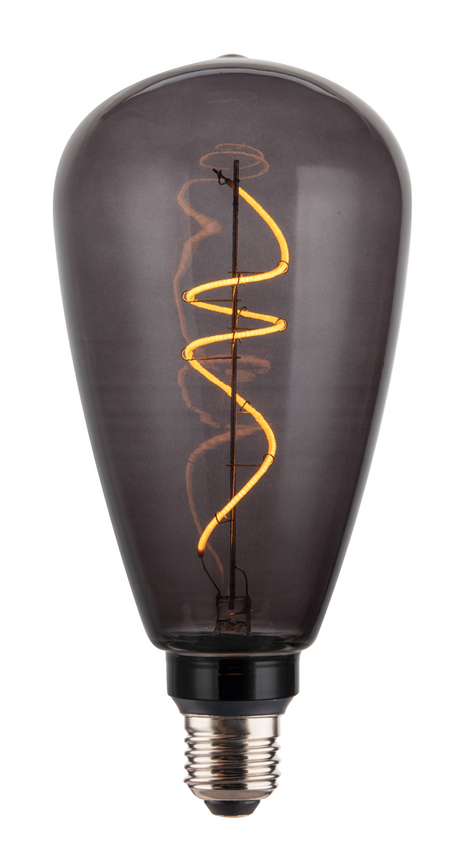 LED Filament Leuchtmittel, Vintage, PEAR, Smoke, E27, 4W, 40lm, 1800K, dimmbar.