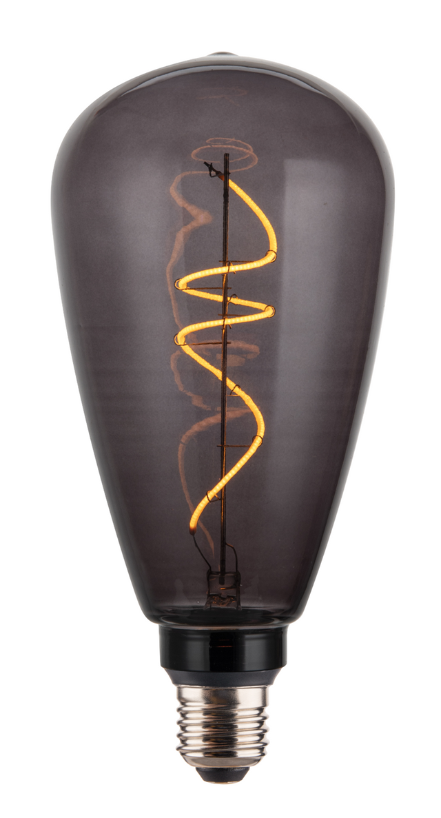 LED Filament Leuchtmittel, Vintage, PEAR, Smoke, E27, 4W, 40lm, 1800K, dimmbar.