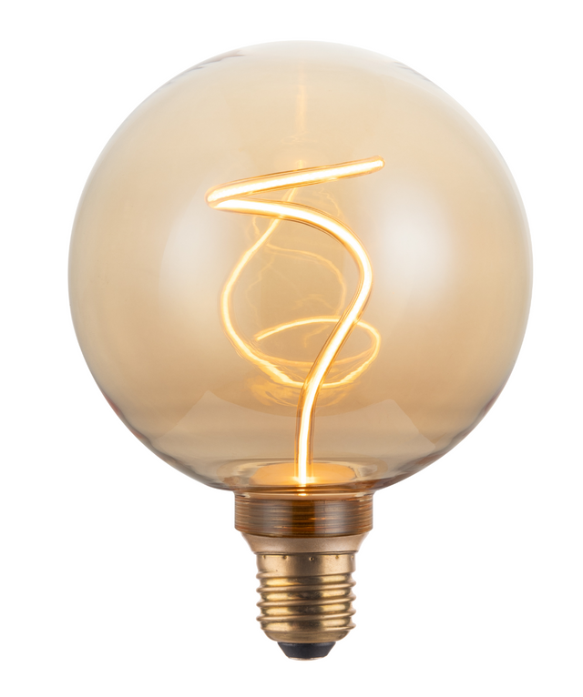 LED Filament Leuchtmittel, YARN GLOBE, Amber, Globe G125, E27, 4.9W, 200lm, 1800K, dimmbar.