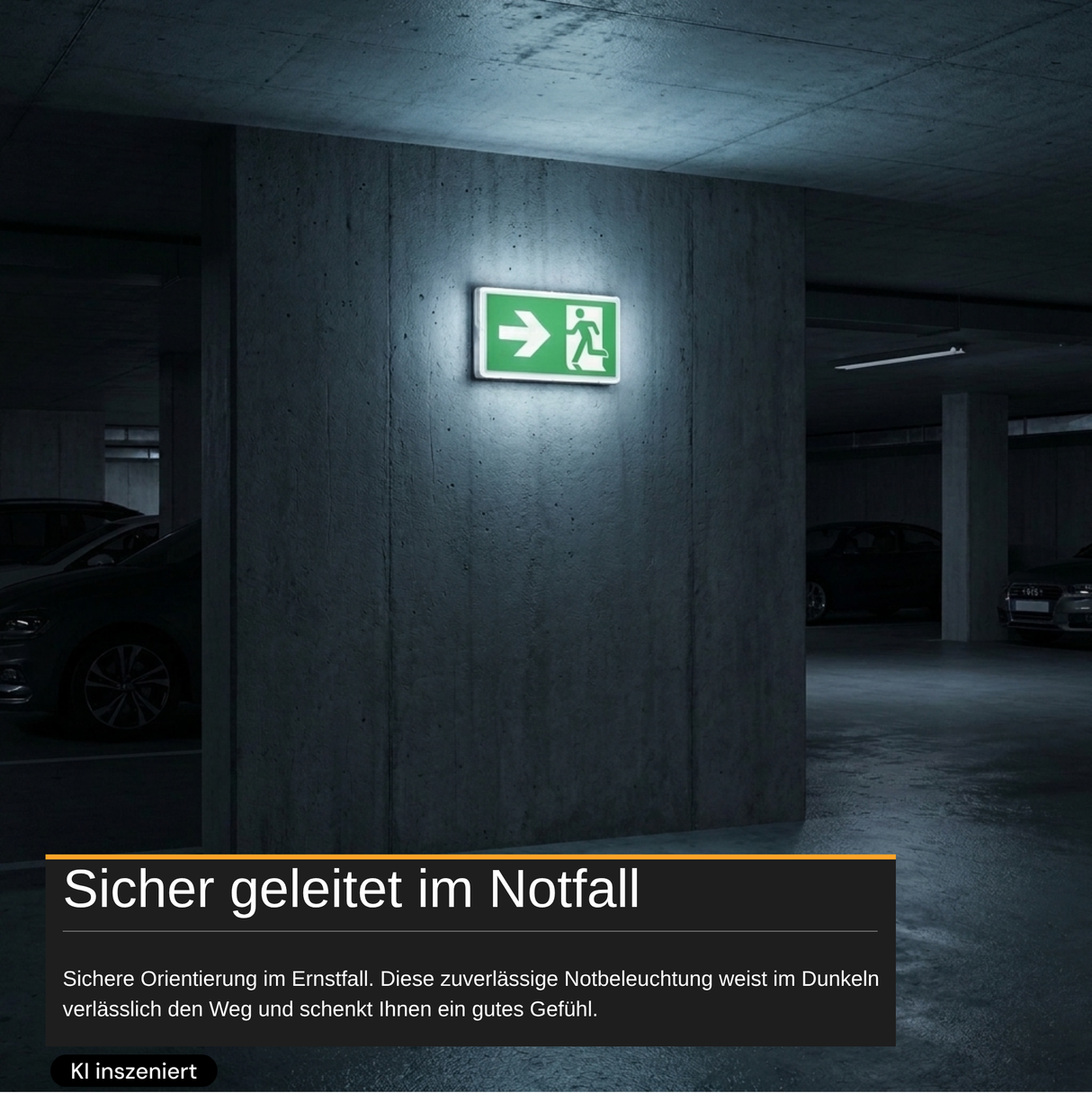 LED-Fluchtwegleuchte mit 8h Notstromakku, TEST-Funktion, Dauer- & Notbetrieb, IP65