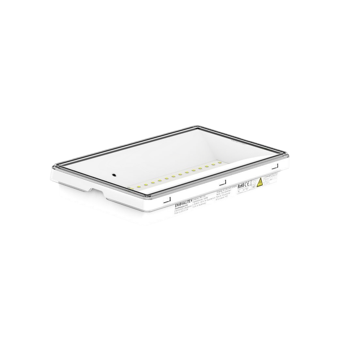 LED-Fluchtwegleuchte mit 8h Notstromakku, TEST-Funktion, Dauer- & Notbetrieb, IP65