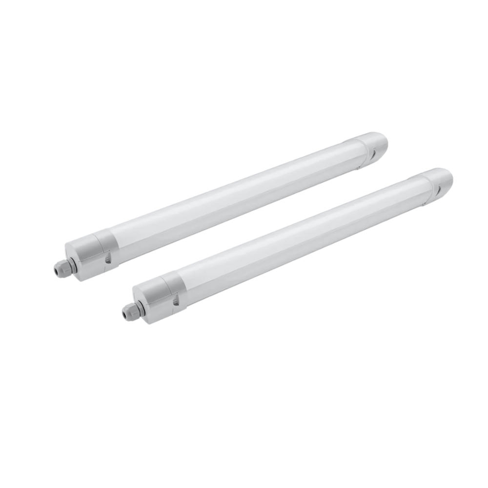 2er Pack LED Feuchtraumleuchte PRO, 120cm, 36W, 4320lm, 4000K (neutralweiß), IP65, OSRAM-Netzteil, Steckklemme, durchschleifbar.