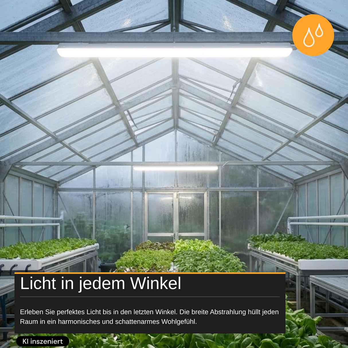 LED Feuchtraumleuchte mit Notlicht, 150 cm, 50 W, 5500 lm, neutralweiß, IP66, durchschleifbar