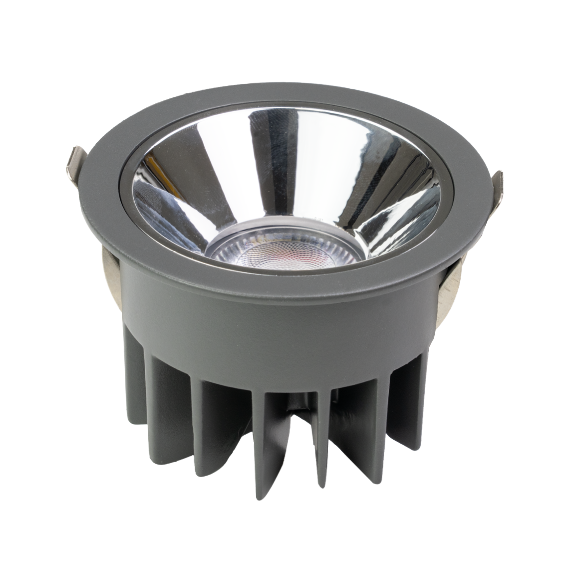 CCT Downlight PRO, in Grau, 18 W, 1260 lm, Ø105x65 mm, 2700 - 6500 K (einstellbar), 36°, CRI90, IP65-wassergeschützt, Einbauleuchte, Aluminiumdruckguss, Premium