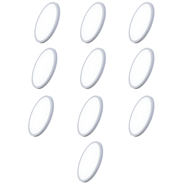 10er Set LED CCT Panel, Ein-/Aufbau, 24W, 2565 lm, ø300x17mm, 3000-4000-6000K einstellbar, Lochdurchm. variabel.