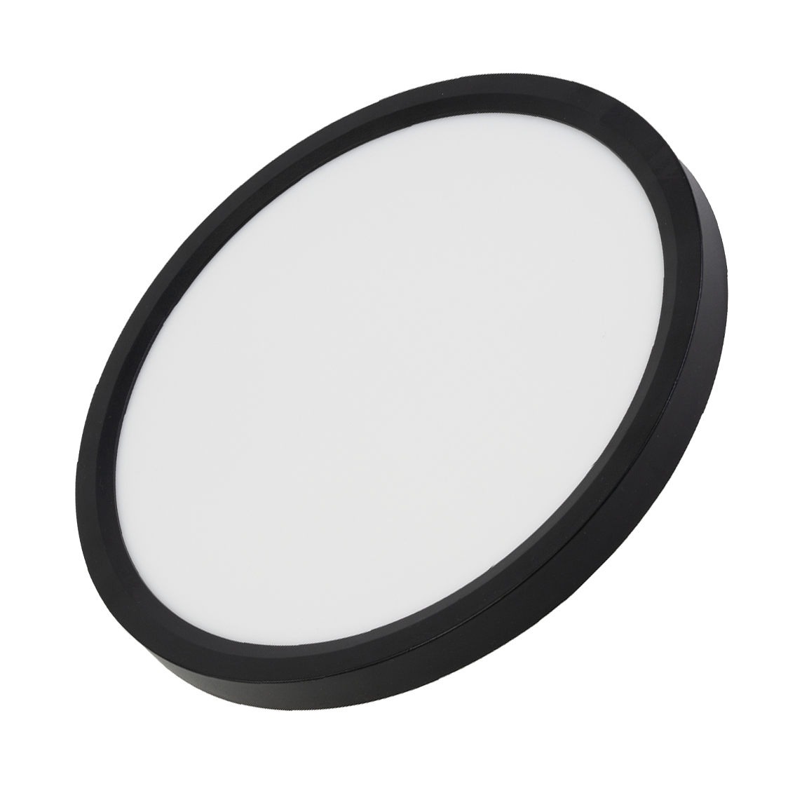 LED Panel mit Fernbedienung, Ø50 cm, schwarz, rund, 42 W, 4200 lm, dimmbar, Lichtfarbe einstellbar 3000-6500 K, Slim Design, Nachtlichtmodus.