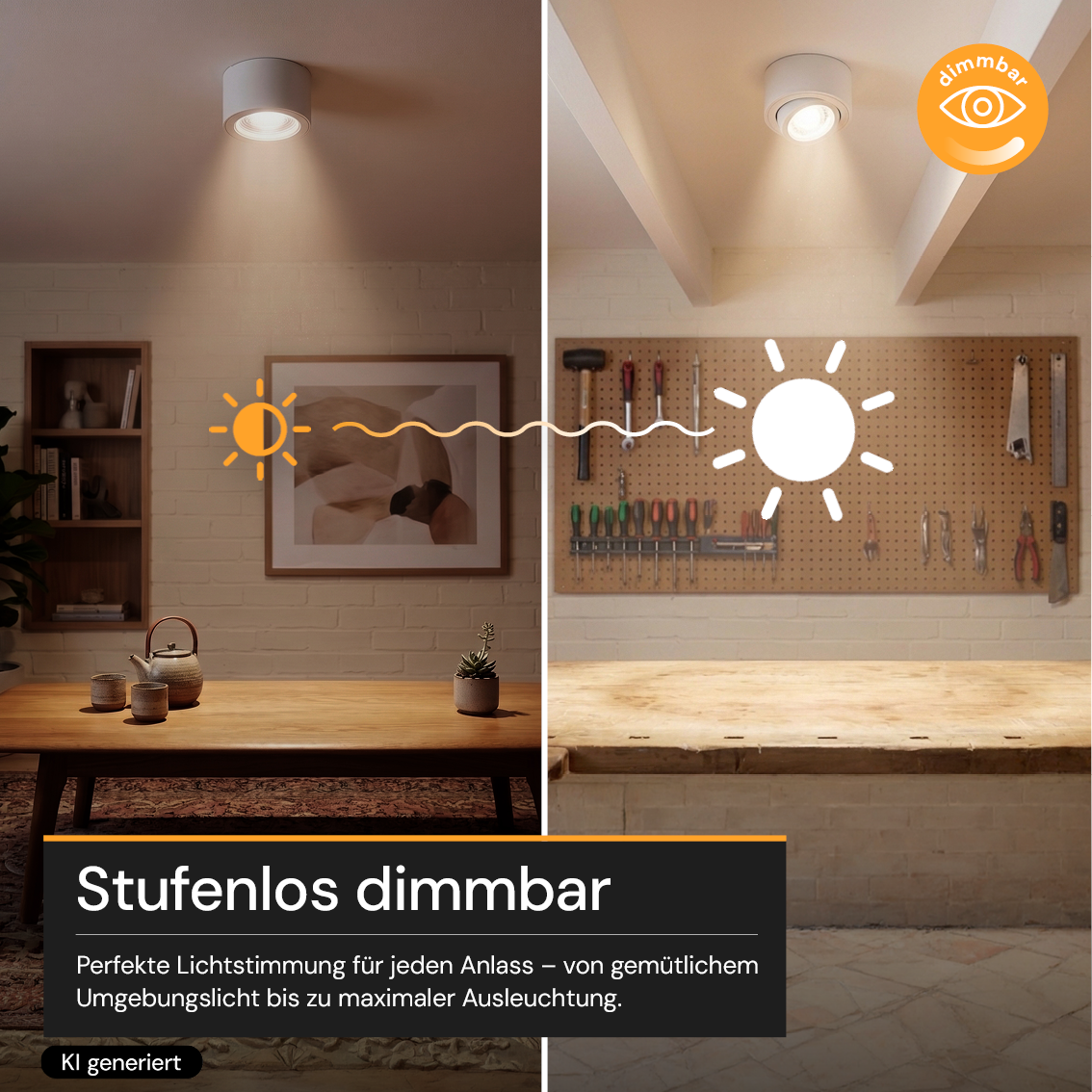 LED Aufbauspot, 7 W, 670 lm, 3CCT, dimmbar, schwenkbar, Aluminium, weiß