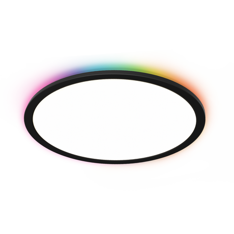 Smartes RGB Panel Up&Down, 18W, 1880lm, ø290x25mm, Wifi, Tuya App, CCT, dimmbar, schwarz.
