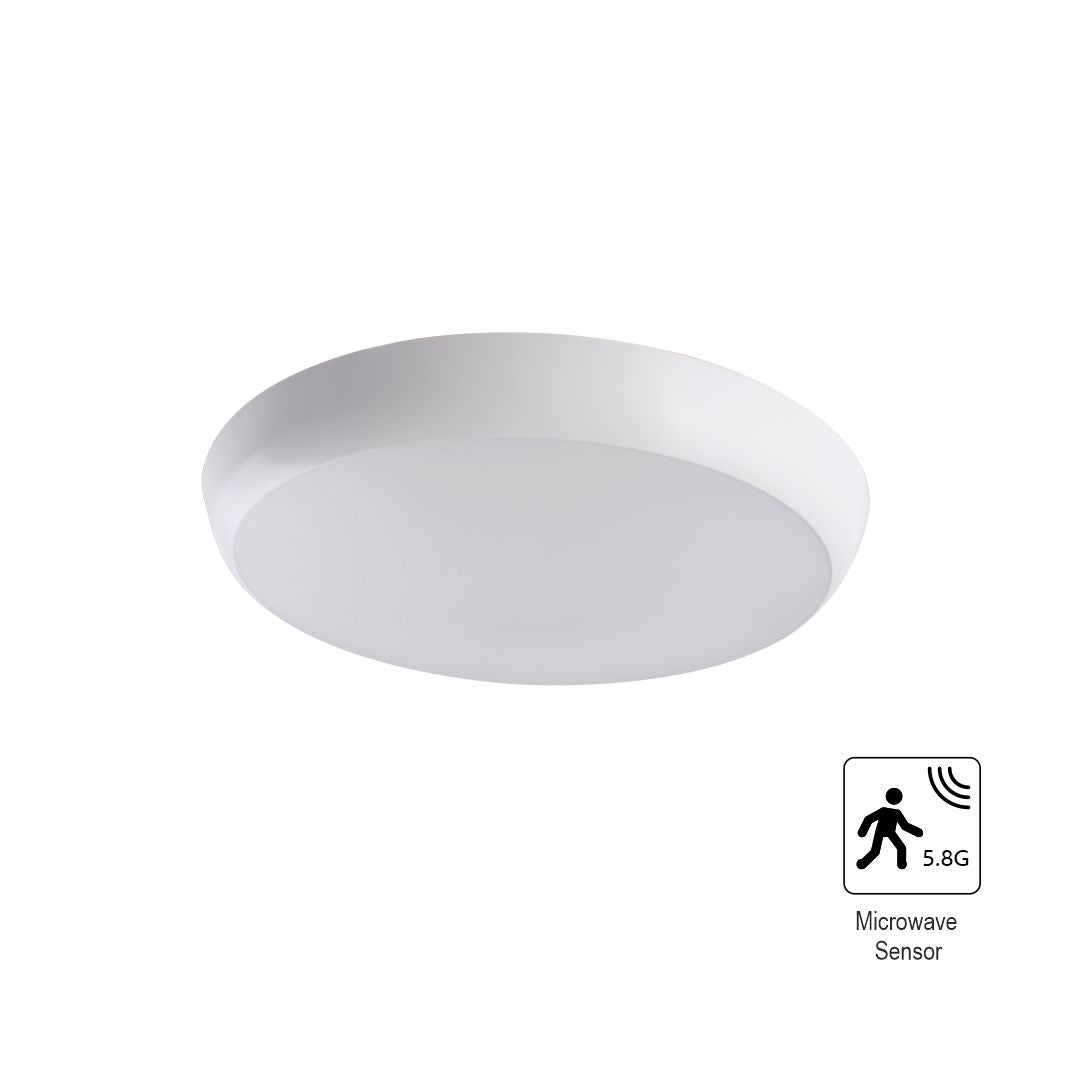 LED Aufbauleuchte mit Sensor, 18W, 1880 lm, 4000K, ø250x48mm, IP65.