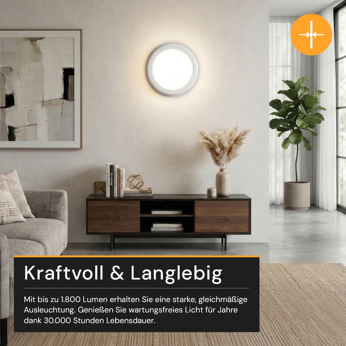 LED CCT Panel, Ein-/Aufbau, 18 W, 1800 lm, Ø215 mm, 5CCT (2700 K– 5700 K), Lochdurchm. variabel, Anschlussbox.
