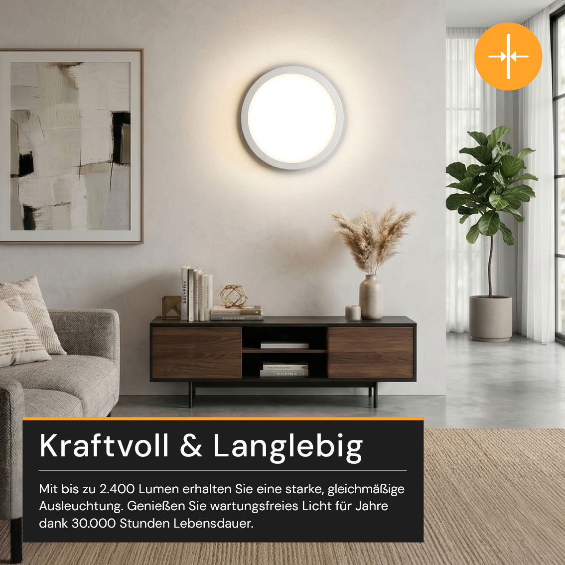 LED CCT Panel, Ein-/Aufbau, 24 W, 2400 lm, Ø290 mm, 5CCT (2700 K– 5700 K), Lochdurchm. variabel, Anschlussbox.