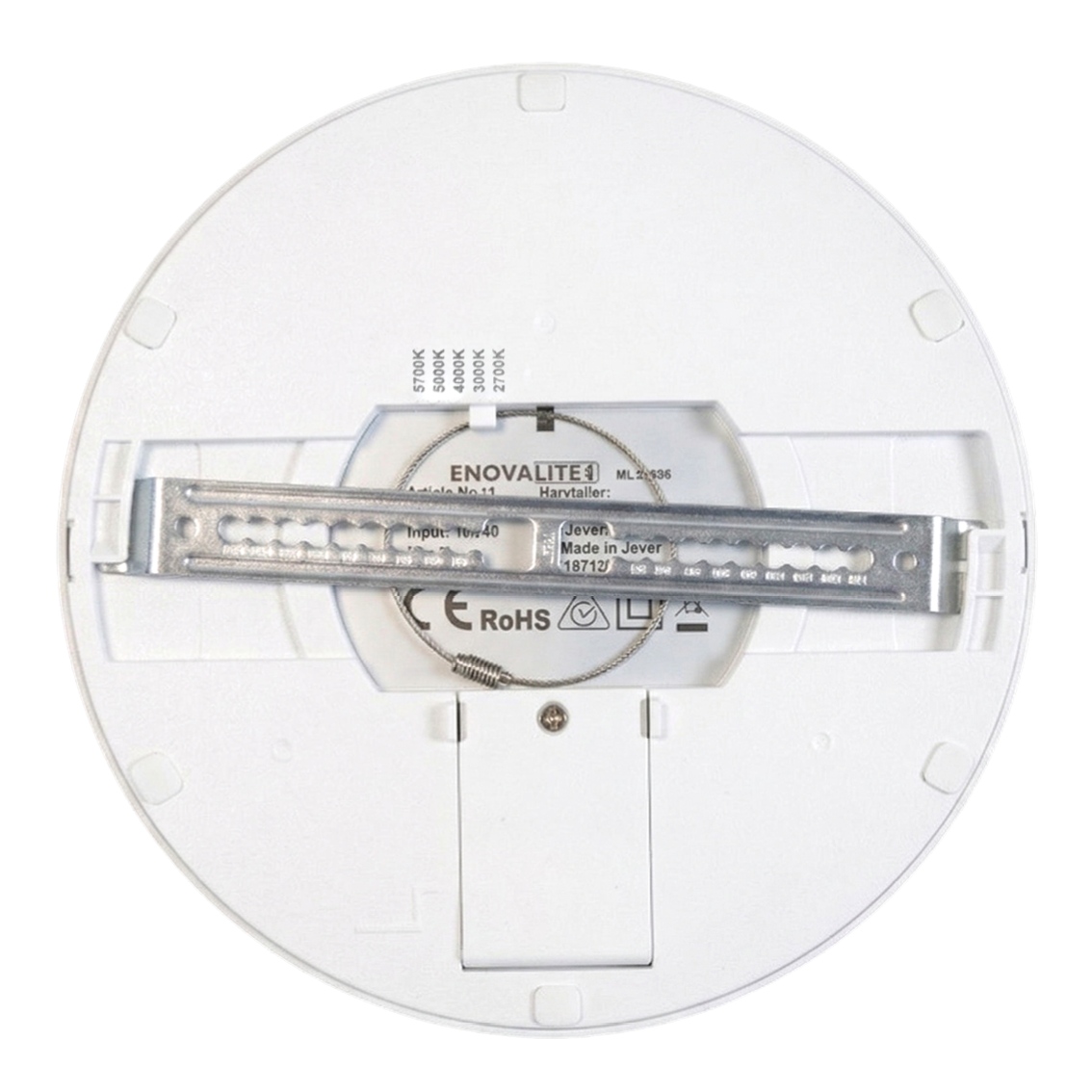 LED CCT Panel, Ein-/Aufbau, dimmbar, 18 W, 1800 lm, Ø215 mm, 5CCT (2700 K– 5700 K), Lochdurchm. variabel, Anschlussbox