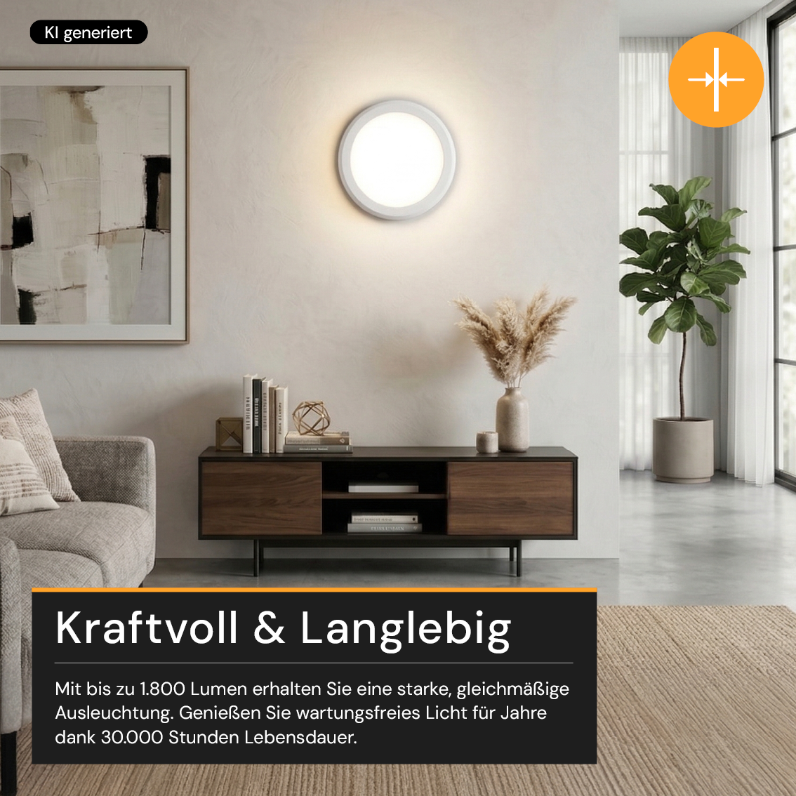 LED CCT Panel, Ein-/Aufbau, Bewegungssensor, 18 W, 1800 lm, Ø215 mm, 5CCT (2700 K– 5700 K), Lochdurchm. variabel, Anschlussbox