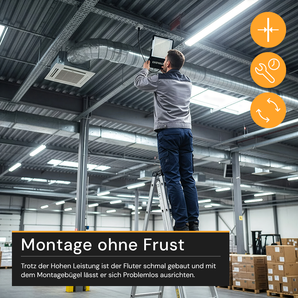 LED-Fluter, 100 W, 4000 K (neutralweiß), 13000 lm, schwarz, IP65, LUMILEDS LED