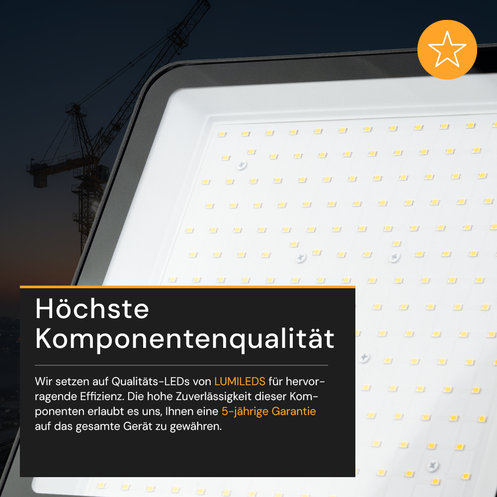 LED-Fluter, 50 W, 4000 K (neutralweiß), 6500 lm, schwarz, IP65, LUMILEDS LED