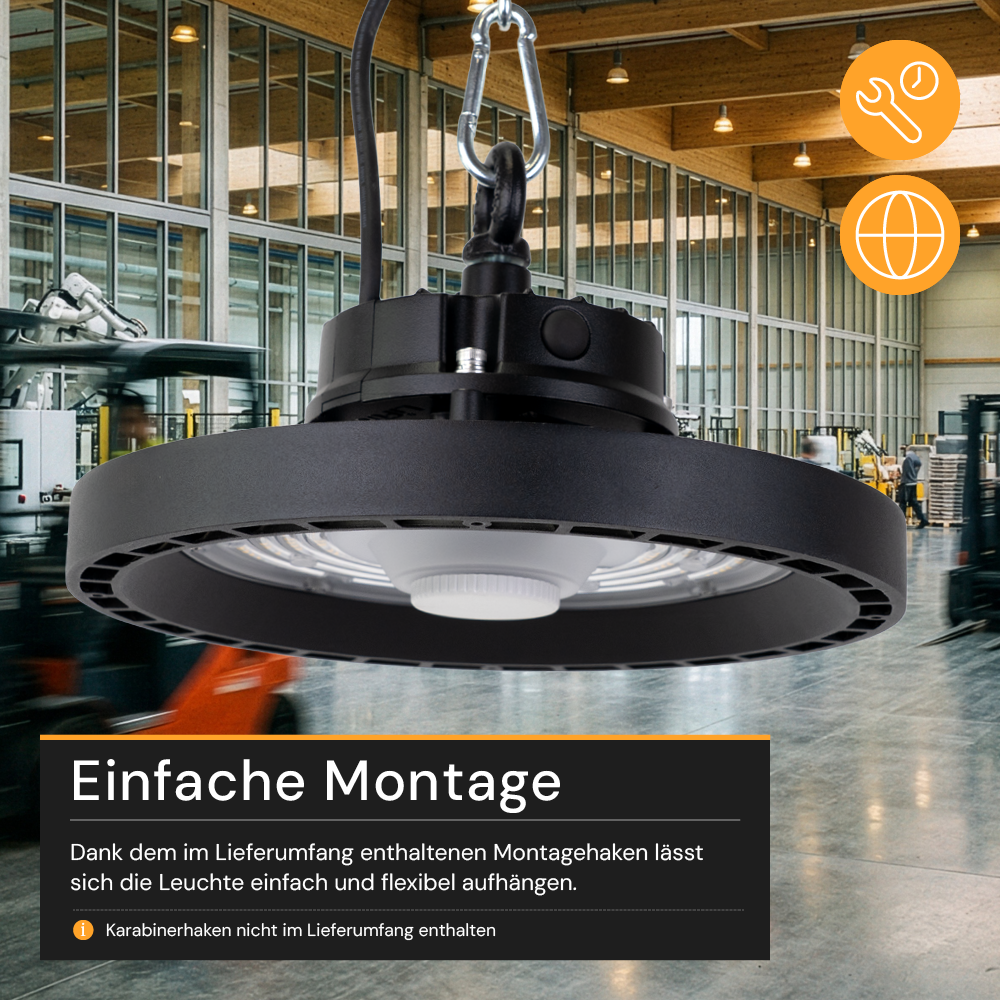 LED-HighBay, Profi-UFO, 100 W, 14000 lm, 4000 K (neutralweiß), IP65, LIFUD, Lumileds LEDs