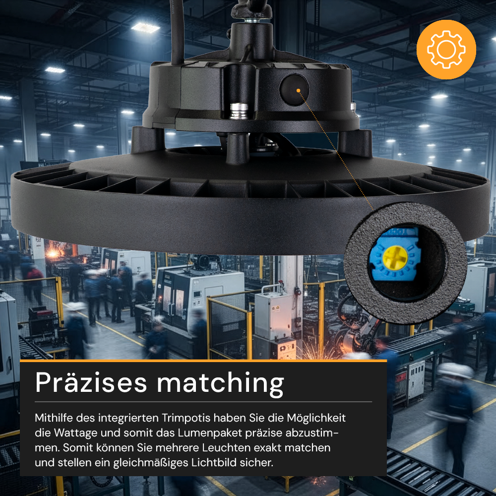 LED-HighBay, Profi-UFO, 100 W, 14000 lm, 4000 K (neutralweiß), IP65, LIFUD, Lumileds LEDs