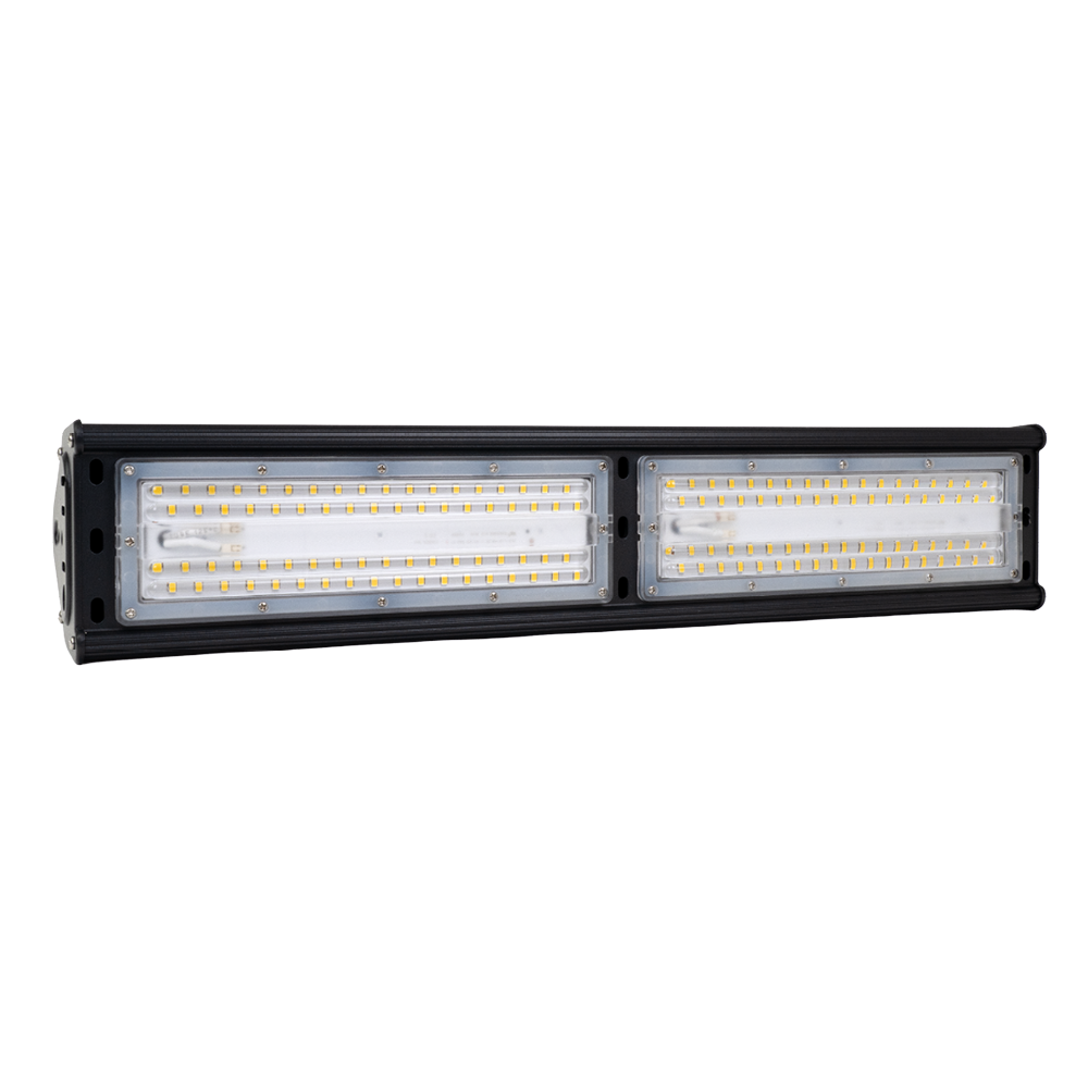 2er Pack LED-Hallenleuchte, linear, 100 W, 12000 lm, 5000 K (neutralweiß), IP65, ENEC-Zertifizierung, schwarz