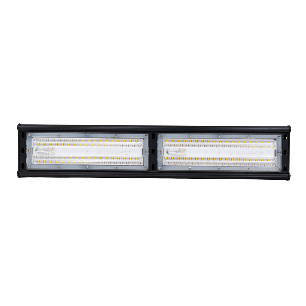 LED-Hallenleuchte, linear, 100 W, 12000 lm, 5000 K (neutralweiß), IP65, ENEC-Zertifizierung, schwarz