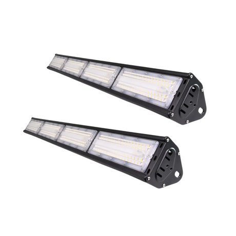 2er Pack LED-Hallenleuchte, linear, 200 W, 24000 lm, 5000 K (neutralweiß), IP65, ENEC-Zertifizierung, schwarz.