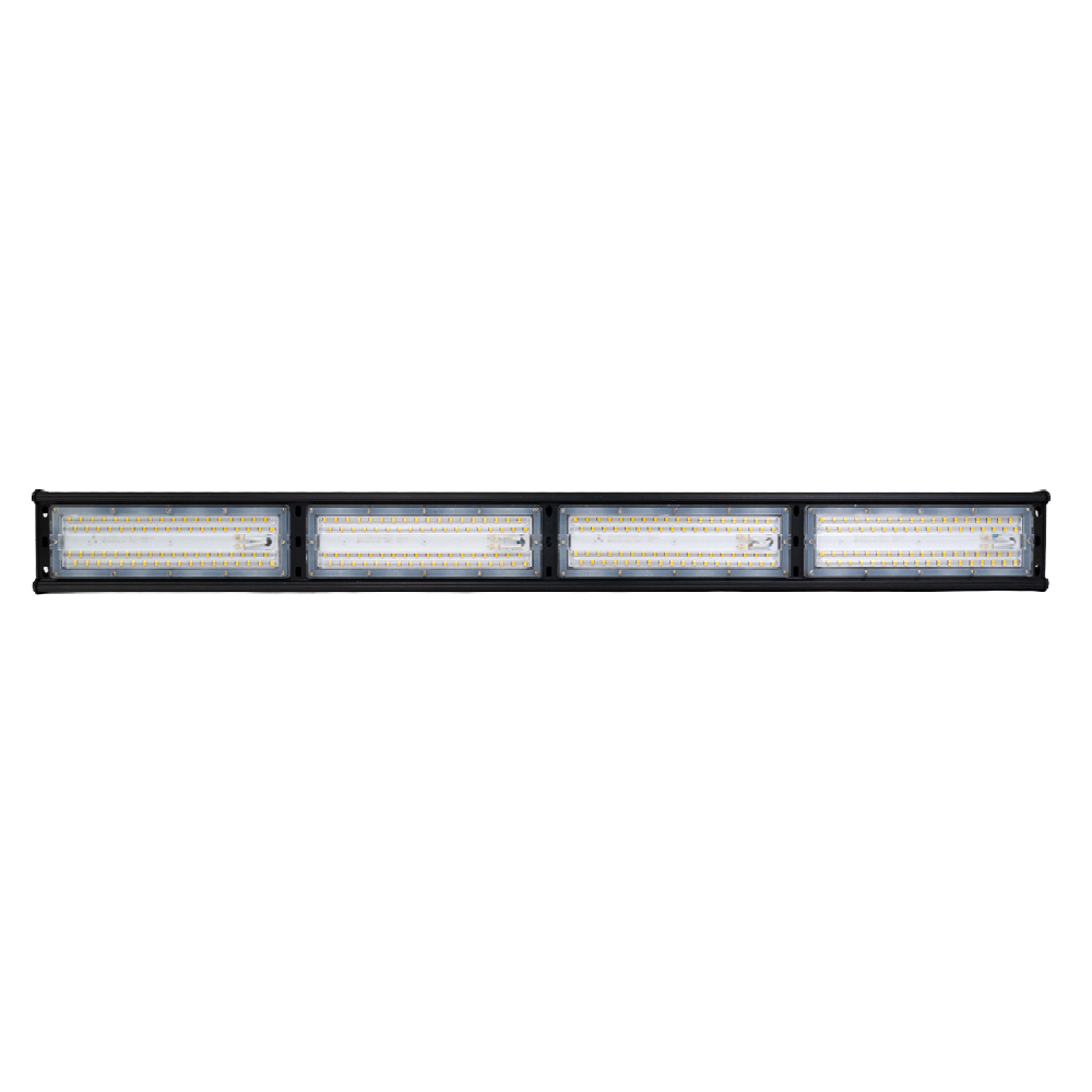 4er Pack LED-Hallenleuchte, linear, 200 W, 24000 lm, 5000 K (neutralweiß), IP65, ENEC-Zertifizierung, schwarz