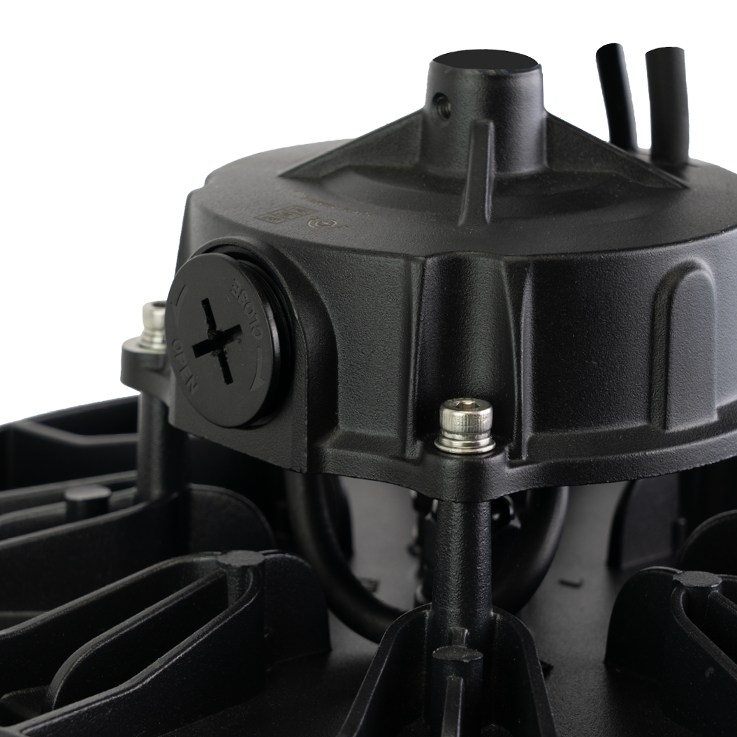 LED-HighBay, Sensor-Ready, UFO, anpassbare Leistung 60-100 W, 4000 K (neutralweiß), 9600-16000 lm, dimmbar, 60°/90°/120° Abstrahlwinkel, IP65, MOSO, hohe Energieeffizienz