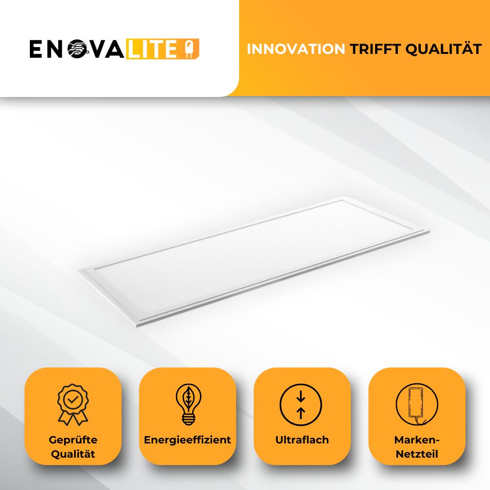 5er Pack LED Panel, 120x30 cm, 36 W, 3600 lm, 3000 K, Philips Driver.