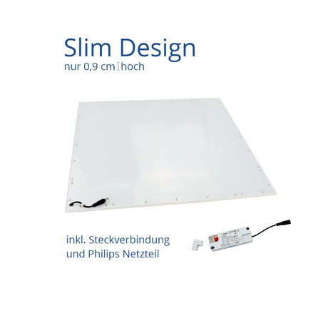 4er Pack LED-Panels, 36 W, 62x62 cm, 4000K, 25000 h.