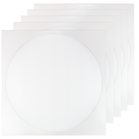 5er Pack LED-Panel mit runder Leuchtfläche, 62x62 cm, 30 W, 3600 lm, 4000 K (neutralweiß), Lifud Netzteil.