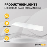 LED Panel, 120x30 cm, 36 W, 4320 lm, 4000 K, UGR<19, OSRAM-Driver, TÜV-zertifiziert  Lichttechnik24.de.