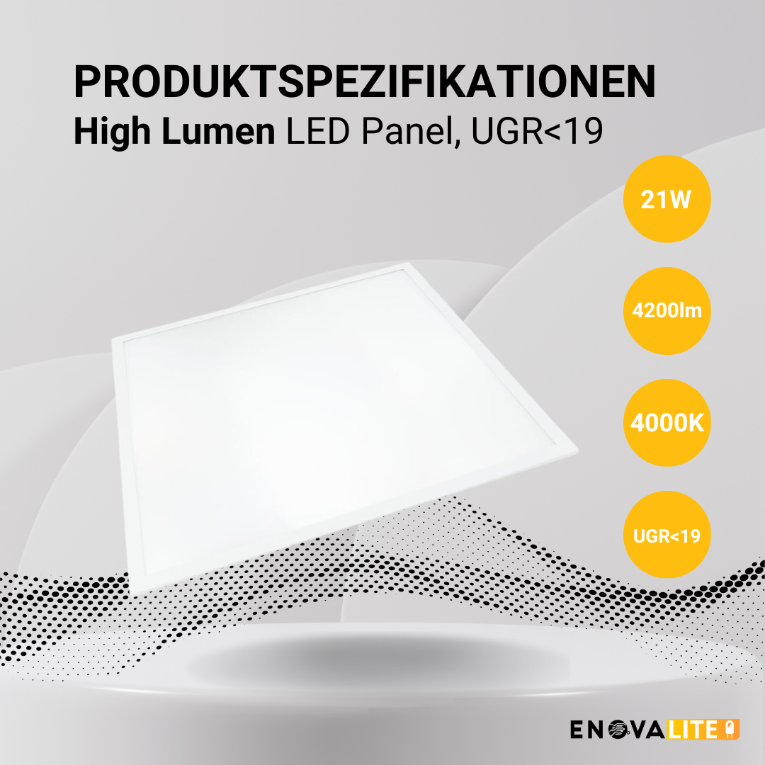 6er Pack LED BackLit Panel, 62x62 cm, 21 W, 4200 lm, 4000 K, UGR<19