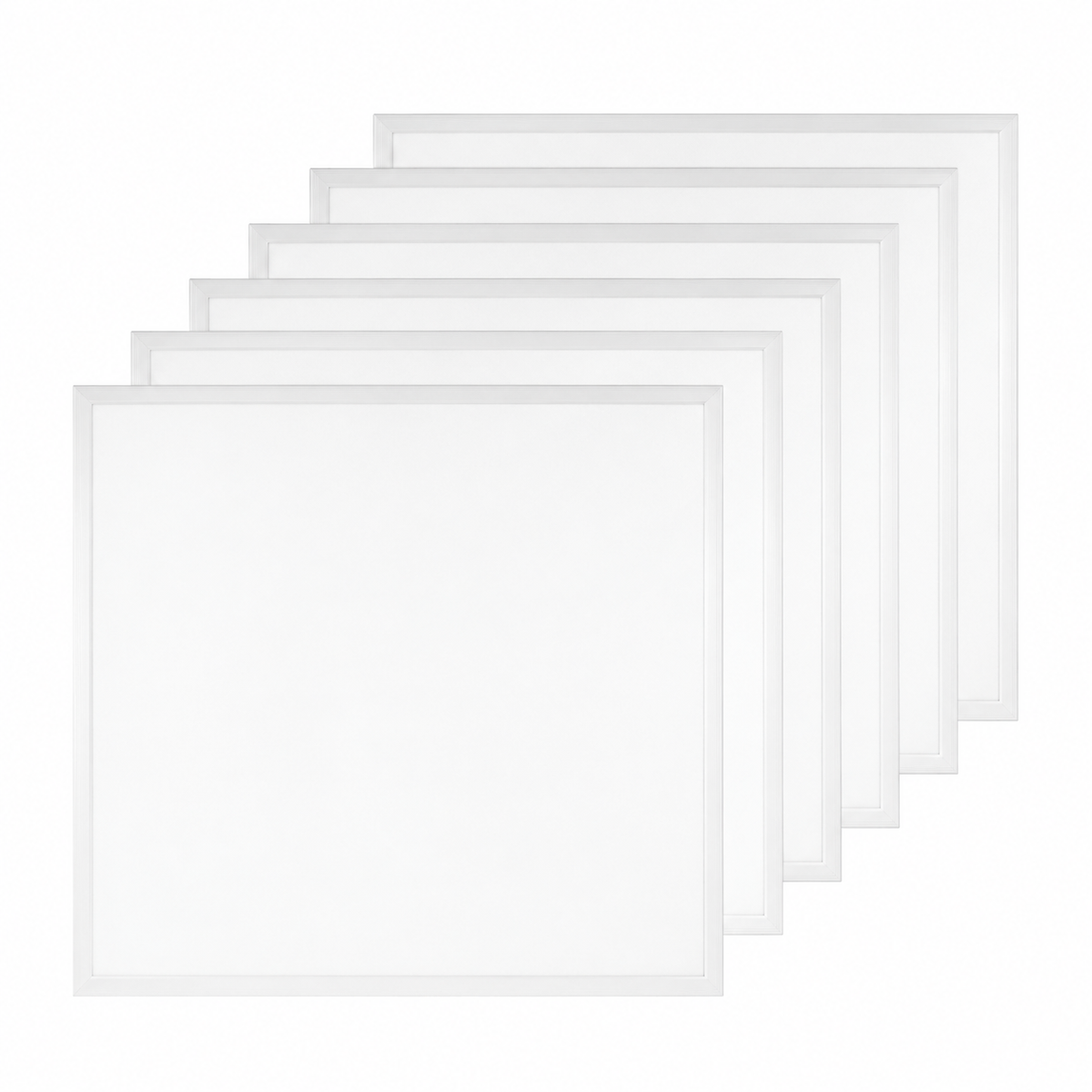 6er Pack LED-Panel, 20 W, 4.240 lm, 6.000 K, weiß, 62x62 cm, Energieeffizienzklasse A.