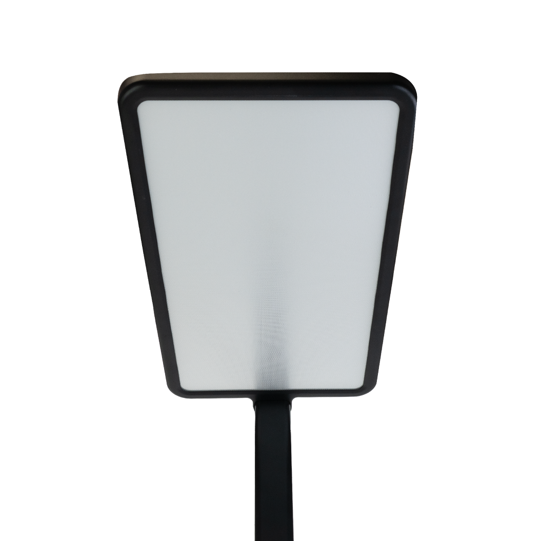 LED Büro-Stehleuchte Up&Down mit Sensor, 150W, 11.000lm, 4000K, UGR<16, CRI>98, dimmbar, schwarz