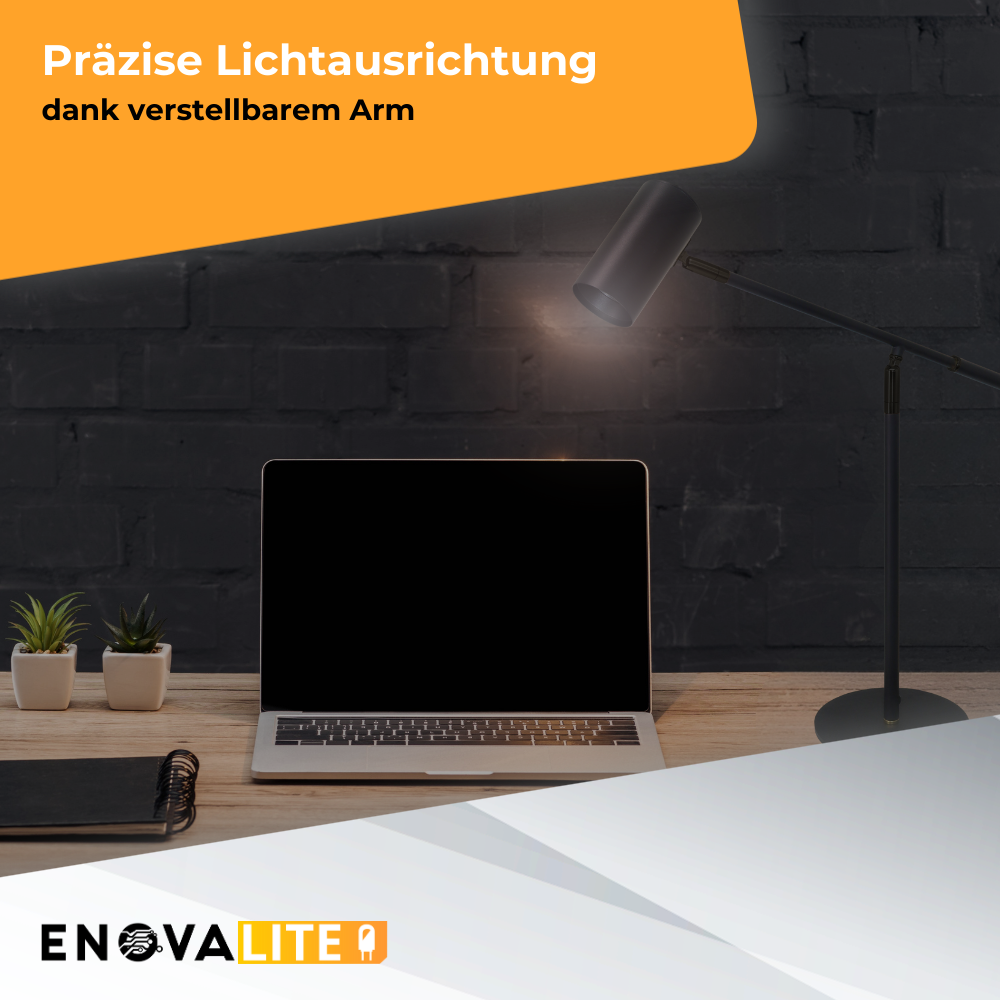 LED-Tischleuchte, schwarz, aus Aluminium, 1-flammig, GU10-Fassung, IP20.