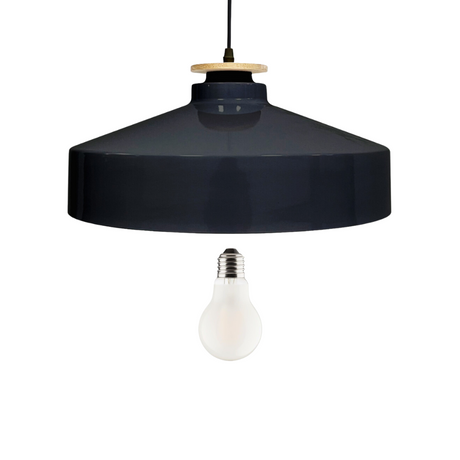 Elegante Pendelleuchte in Schwarz inkl E27-Filamentleuchtmittel, 7W/700lm, 2700K/warmweiß, Milchglas,runde Form, aus Stahl, E27-Fassung, IP20, Ø40 cm.