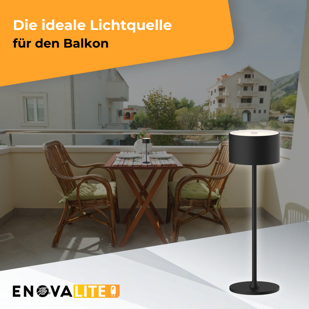 3er Set LED-Tischleuchte mit Akku, inkl Ladestation, Up- & Downlight, Dimm- & CCT-Funktion, schwarz, wiederaufladbar, Innen und Außenbereich, IP44, USB-C.