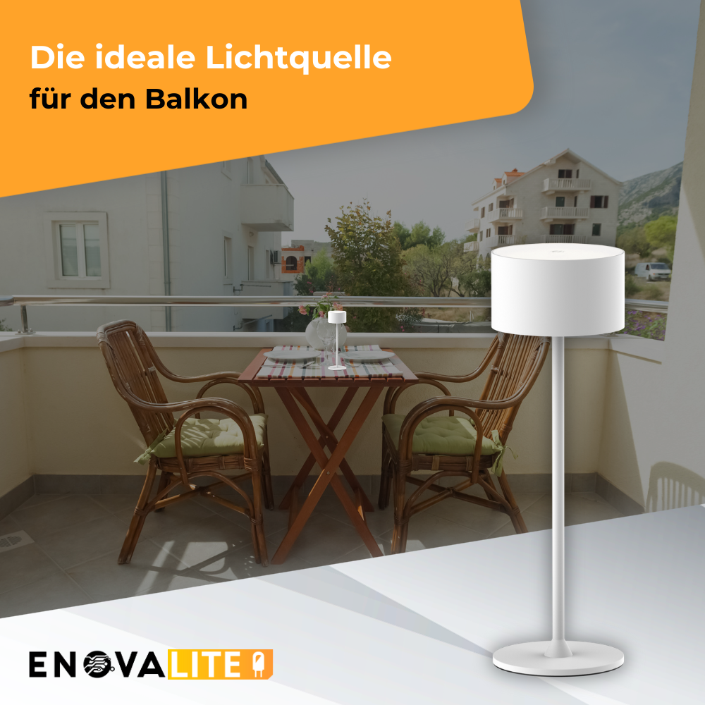 LED-Tischleuchte mit Akku, Up- & Downlight, Dimm- & CCT-Funktion, weiß, wiederaufladbar, Innen und Außenbereich, IP44, USB-C.