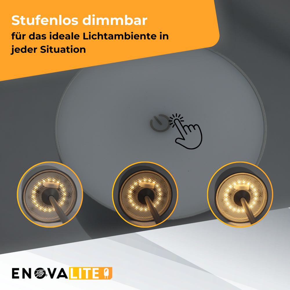 LED-Tischleuchte mit Akku, Up- & Downlight, Dimm- & CCT-Funktion, weiß, wiederaufladbar, Innen und Außenbereich, IP44, USB-C.