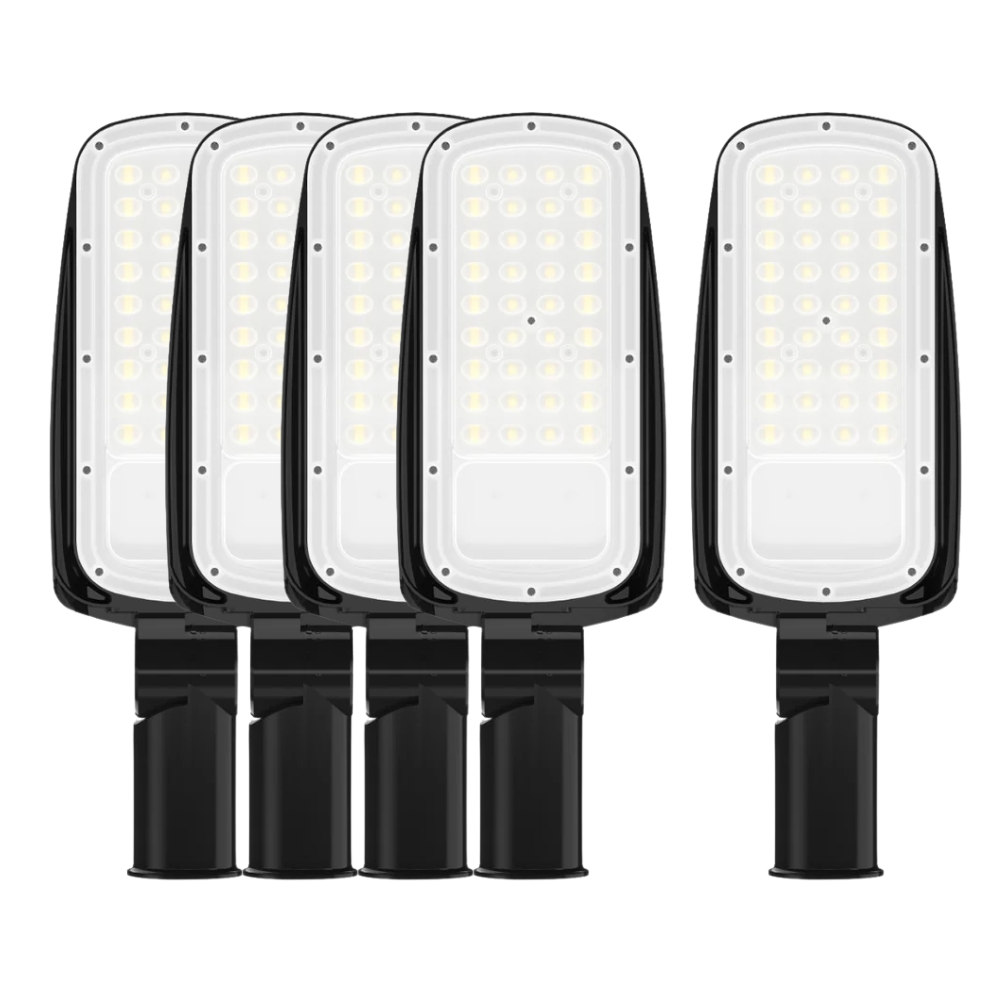 5er Pack LED-Straßenleuchte, 150 W, 21000 lm, 5000 K (neutralweiß), IP65.