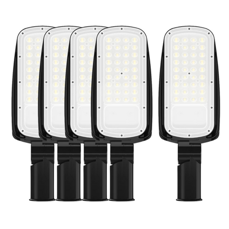 5er Pack LED-Straßenleuchte, 50 W, 7000 lm, 5000 K (neutralweiß), IP65.