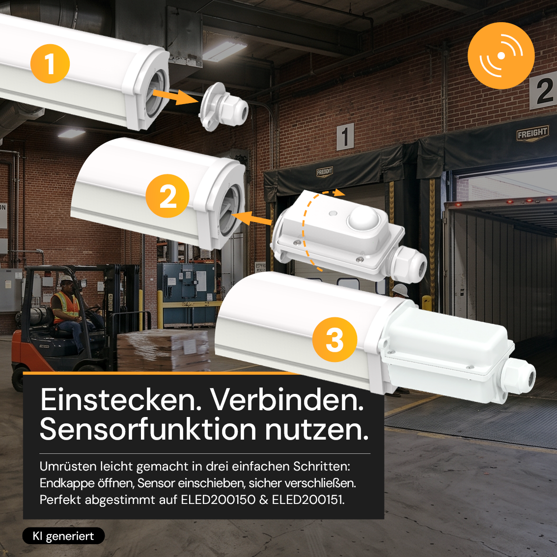 PIR Bewegungsmelder, IP65, einstellbar, für ELED200150 & ELED200151