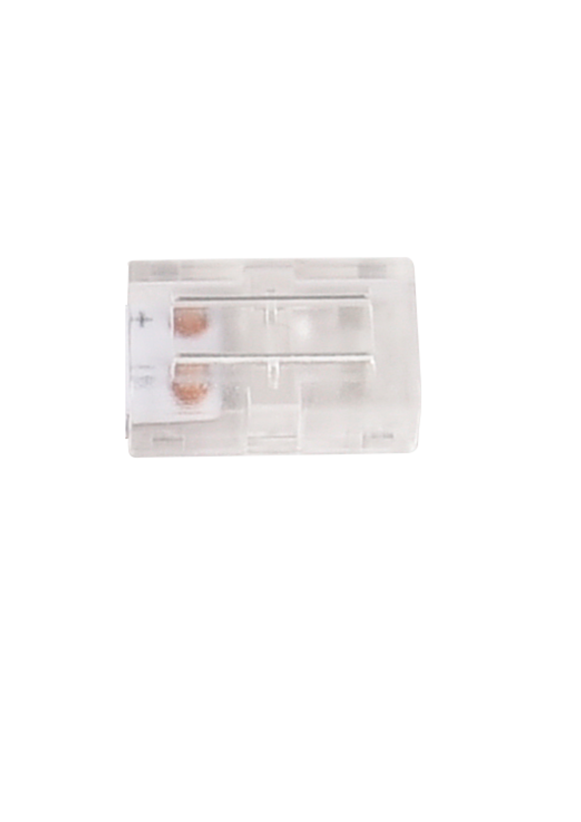 LED-Streifen Verbinder, gerade, 2 polig, für 10 mm LED-Streifen geeignet.
