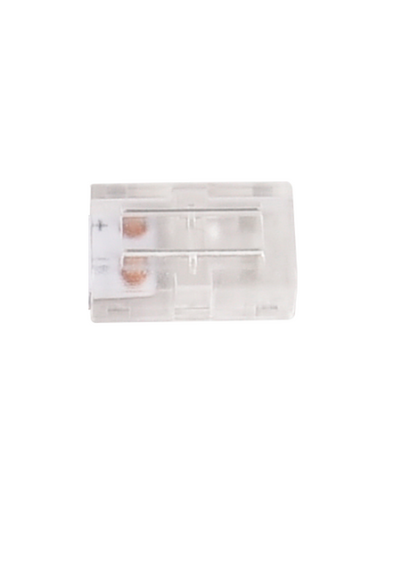 LED-Streifen Verbinder, gerade, 2 polig, für 10 mm LED-Streifen geeignet.