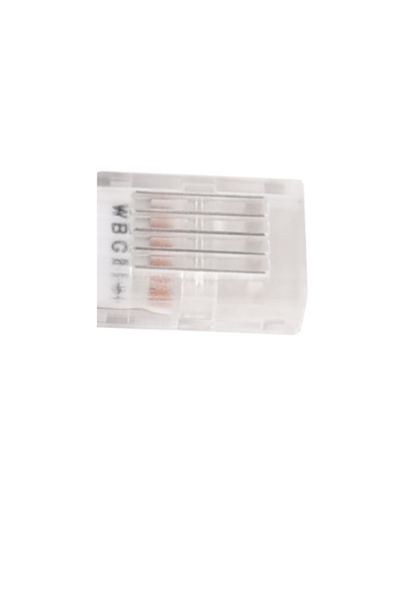 LED-Streifen Verbinder, gerade, 5 polig, für 10 mm RGB + einfarbige LED-Streifen geeignet.