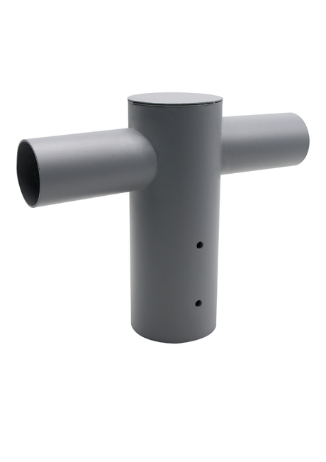 Straßenleuchten Adapter, 2-fach, 80 zu 60 mm, in Grau, fix.