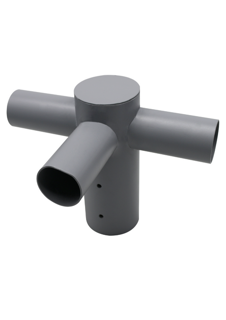 Straßenleuchten Adapter, 3-fach, 80 zu 60 mm, in Grau, fix.