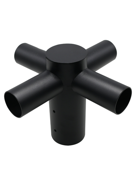 Straßenleuchten Adapter, 4-fach, 80 zu 60 mm, in Schwarz, fix.