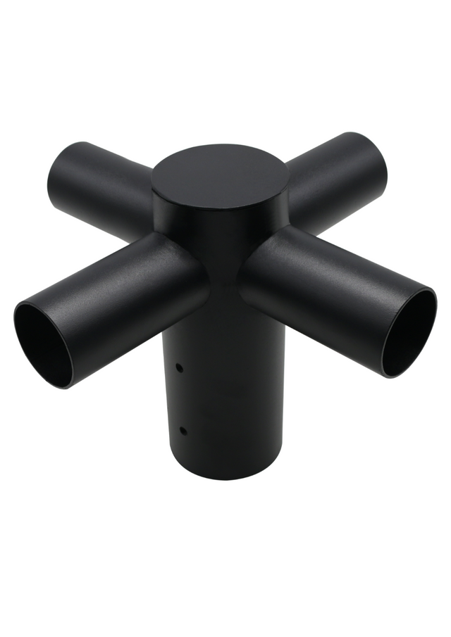 Straßenleuchten Adapter, 4-fach, 80 zu 60 mm, in Schwarz, fix.
