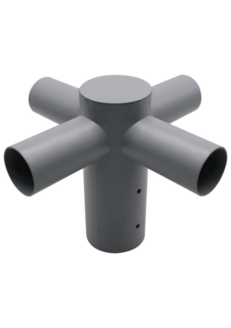 Straßenleuchten Adapter, 4-fach, 80 zu 60 mm, in Grau, fix.