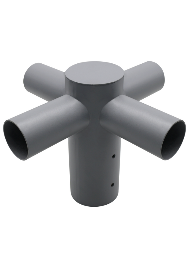 Straßenleuchten Adapter, 4-fach, 80 zu 60 mm, in Grau, fix.